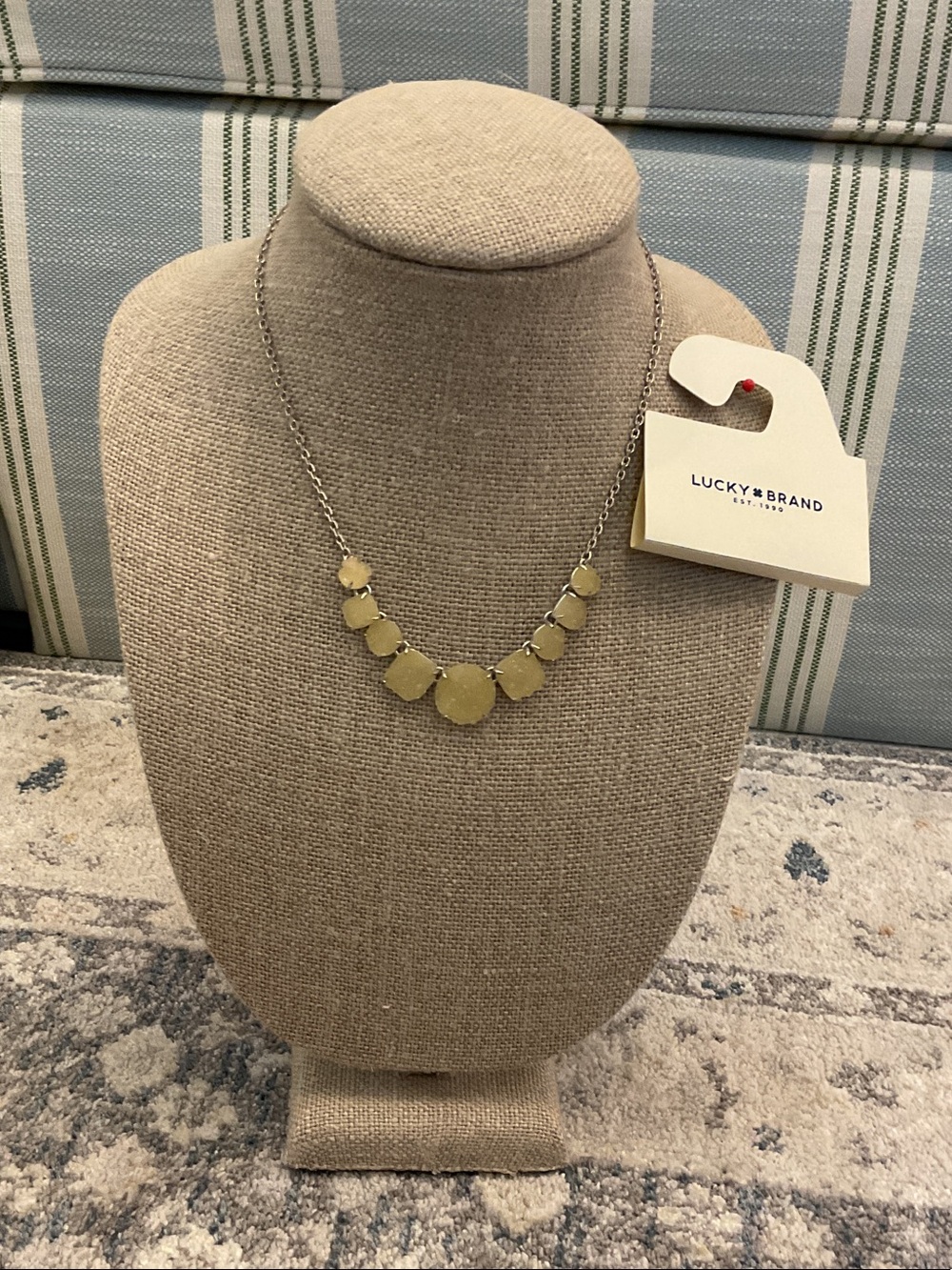 Lucky Brand White Druzy Stone Necklace